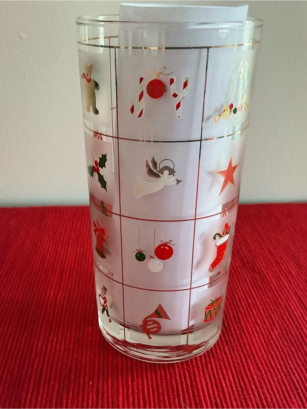 MCM Culver “Christmas Potpourri” Highball Tumbler Glasses, Set of 6